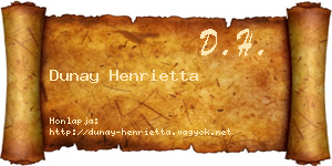 Dunay Henrietta névjegykártya